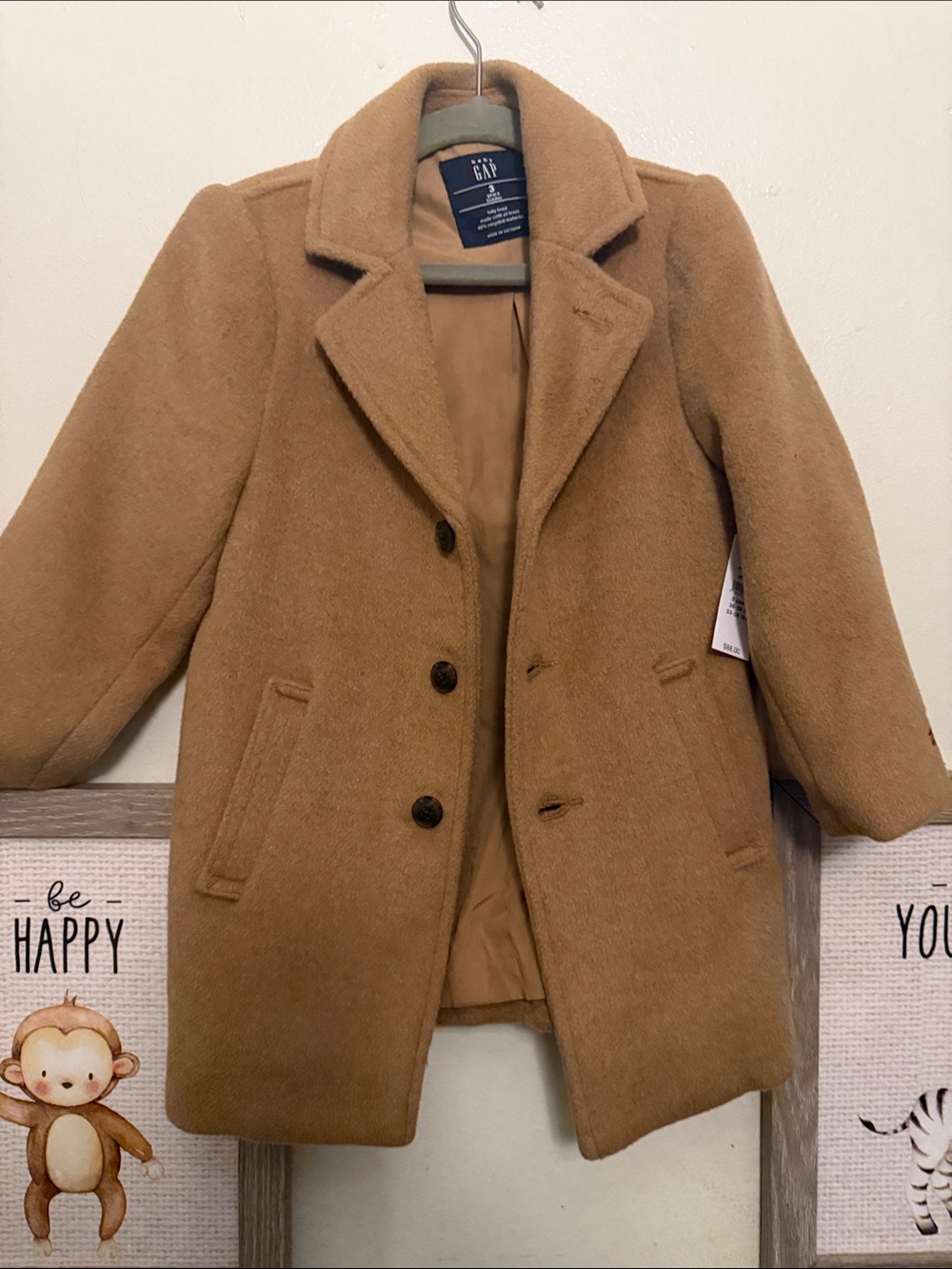 GAP Women's Camel Peacoat - Warm Camel